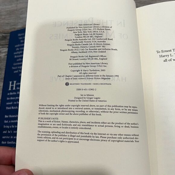 In the presence of mine enemies by Harry Turtledove Hardback - Picture 3 of 6